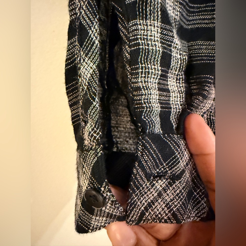 CLOTH & STONE Long Sleeve Belted Duster in Maple Wood Plaid SIZE: SMALL - Picture 4 of 11